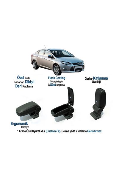 TUNAX OTO Focus Iii Special for Car Armrest Armrest Without Screw 2012 2013 2014 2015