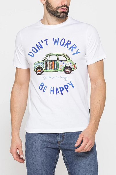 Carrera Jeans White Cotton T-shirt With Various Prints And Patterns