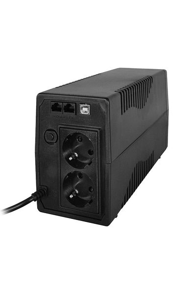 TED Electric UPS With Management, 2x Schuko Output, Stabilizer And Lcd Display, 700va / 400w,