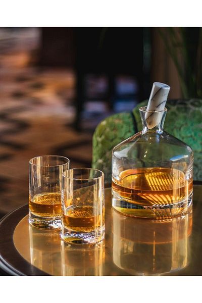 Lotuswoodart Pasabahce Nude Alba Special Design Whiskey Set – 1 Carafe & 2 Glasses Gift Option with Laser Name Written