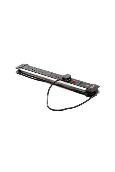 Brennenstuhl 6-Way Premium Line Extension Cord Black and Silver 3m