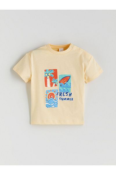 LC Waikiki Lcw Printed Baby Boy T-Shirt and Shorts 2-Piece Fast Fashion