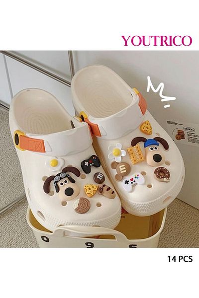 Youtrico 14pcs Game Console Dog Series Jibbitz Charms for Crocs - DIY Slipper Ornament