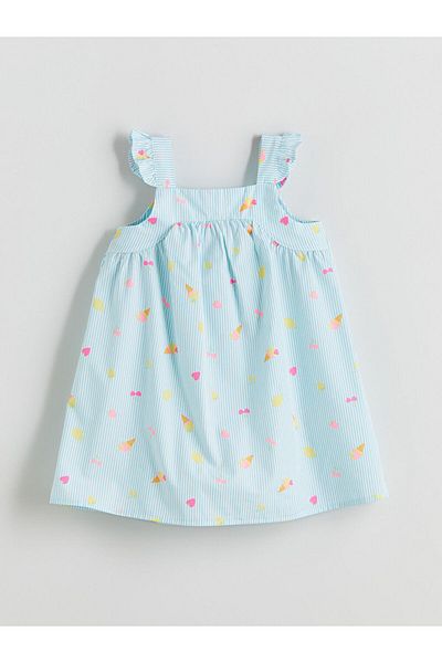 LC Waikiki Rochie din poplin pentru fete cu guler pătrat sezon nou - S5R344Z1