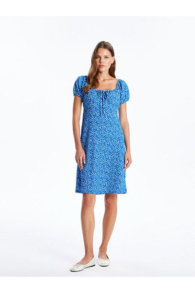 LC Waikiki Lcw U-Neck Floral Short Sleeve Maternity Dress Fast Fashion