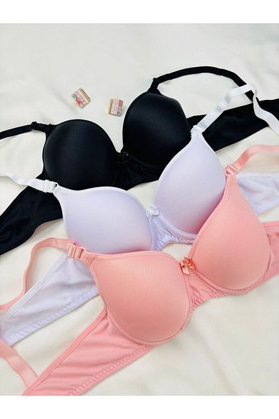 İNKO İÇ GİYİM Economical Underwire Unpadded 3-Piece Gathering Bra