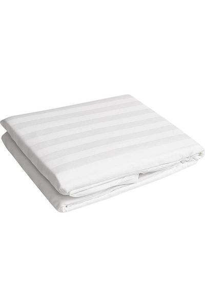 Five Store Cearsaf de pat din damasc, dunga 2 cm, densitate 185 g/mp, Alb, 160/240cm