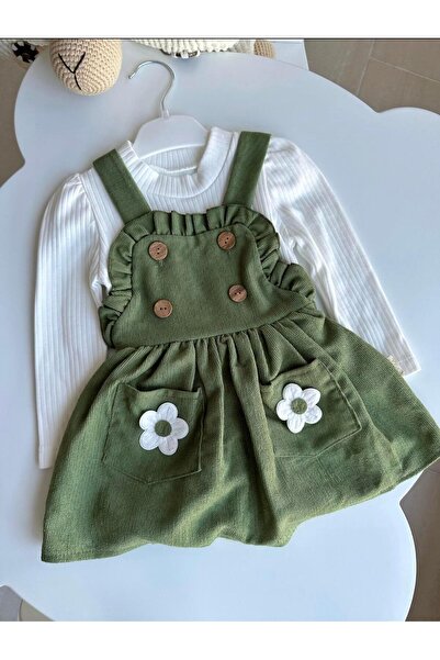 ArdenKids Yeşil Papatya Cep Detaylı İç Dış Takım