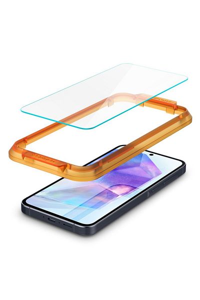 Spigen [set 2x] Tempered Glass Screen Protector For Samsung Galaxy A55 5g, Transparent