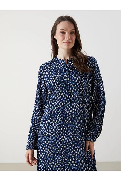 LC Waikiki Lcw Grace Navy Blue Judge Collar Patterned Dress