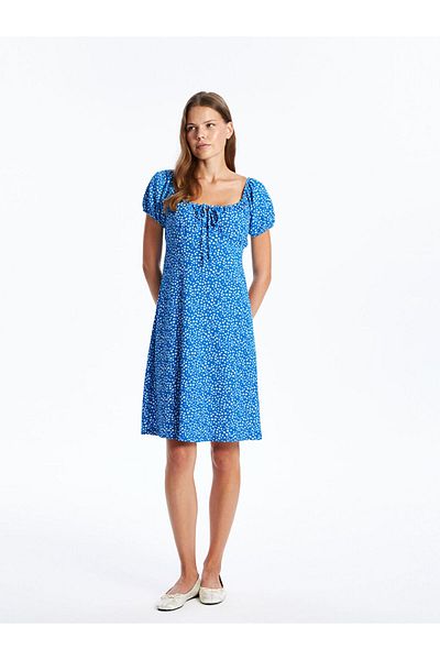 LC Waikiki Lcw U-Neck Floral Short Sleeve Maternity Dress Fast Fashion