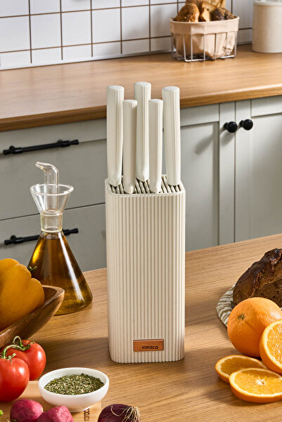 Karaca Massimo Line 6 Parça Bıçak Seti Krem