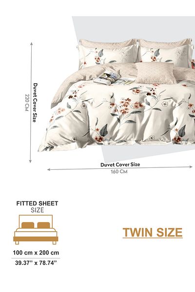 Donetella * 4-Piece Printed Duvet Cover Set, Single Size 160x220cm, Microfiber, (Whitout Filler).