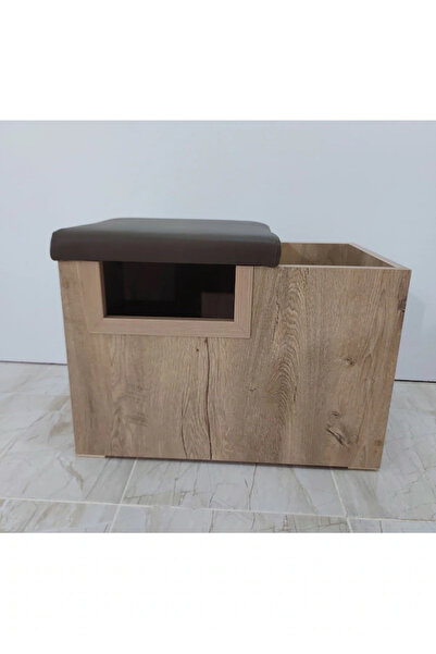 AyShop Tek Kişilik Deri Minderli Kullanışlı Ayrı Kirli Alanlı Meşe Galoşluk