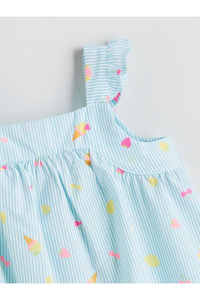 LC Waikiki Rochie din poplin pentru fete cu guler pătrat sezon nou - S5R344Z1