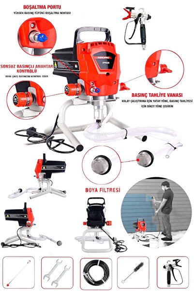 STANVOLT Elektrikli Havasız Boya Püskürtücü Boyama Makinesi Püskürtme Tabanca...