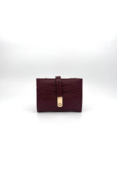 UCCELLO Women's Card Holder Wallet - Stylish Wallet with Zipper, Magnet Buckle, Multi-Compartment Leather Look
