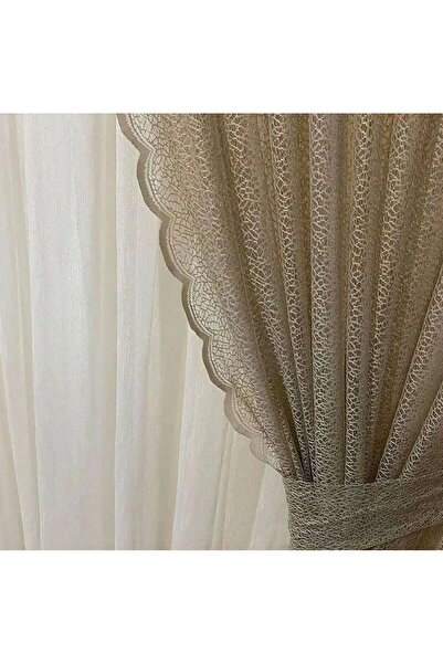 Ceylanlar perde Cortina de fundal cu două aripi, tip fagure de nurcă, cu șire...