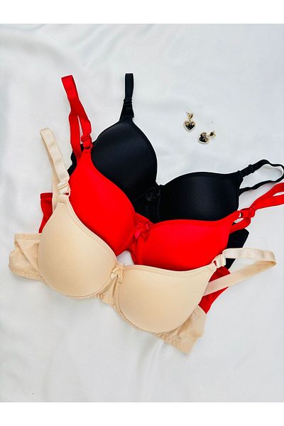 İNKO İÇ GİYİM Economical Underwire Unpadded 3-Piece Gathering Bra