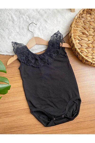 ArdenKids Siyah Dantel Yaka Bebek Zıbın