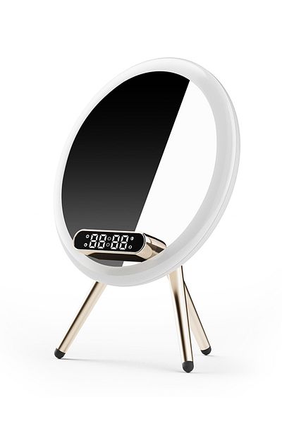 sharpdo Multifunctional LED Makeup Mirror with Bluetooth Speaker and Mobile Phone Wireless Charging
