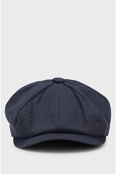 BOSS Erkek Nefes Alabilen Astarlı Keten Lacivert Şapka 50549127-408