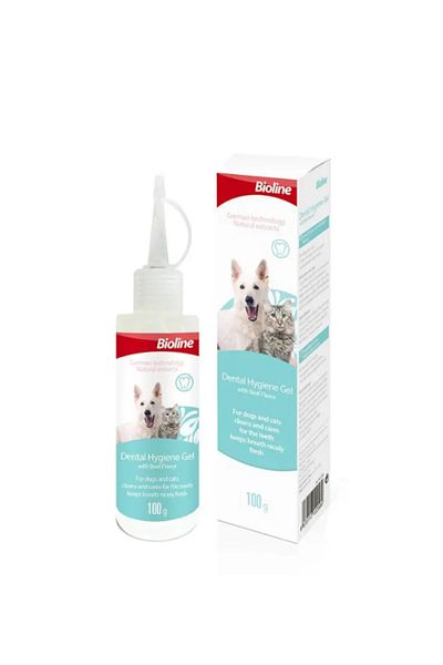 Bioline Dental Hygiene Gel for Cats & Dogs - 100g Oral Health Care
