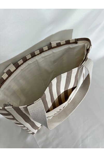 LTS bag Linen Shoulder Bag (Stripes)