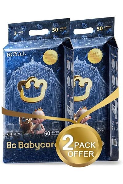 Bc Babycare Babycare Royal Baby Diapers, Size 3, 6-11 kg, 100 Pieces, Pack of 2