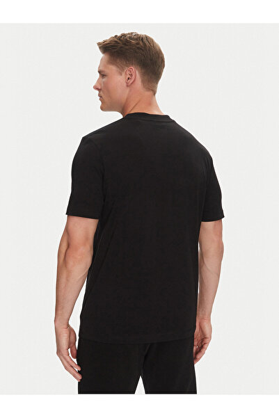 HUGO Men's Regular Fit Round Neck 100% Cotton Short Sleeve Black T-Shirt 50542784-001