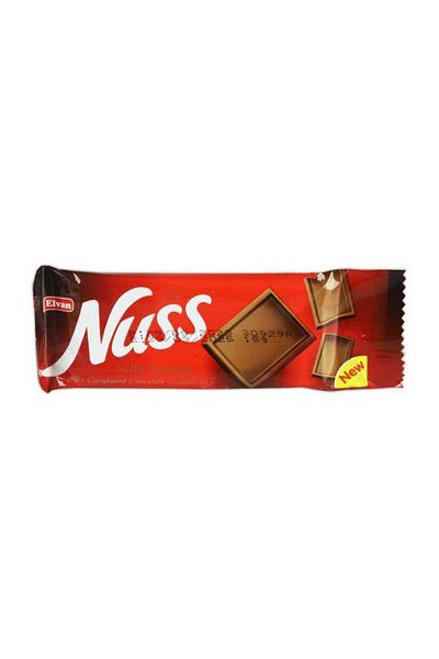Elvan Ciocolată Tabletă Nuss 12 Gr. 24 Bucăți (1 Cutie)