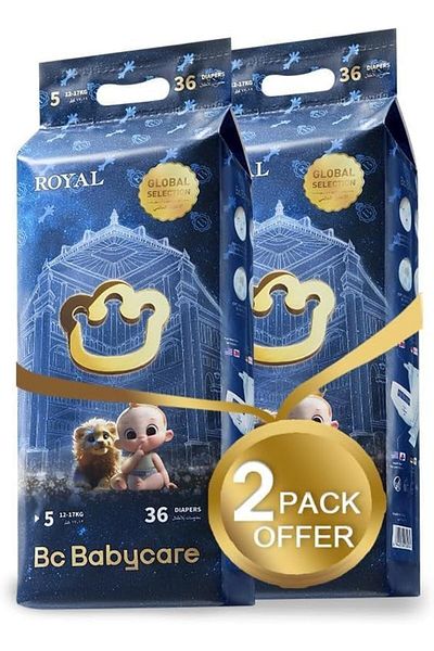 Bc Babycare Babycare Royal Baby Diapers, Size 5, 12-17 kg, 72 Pieces, Pack of 2