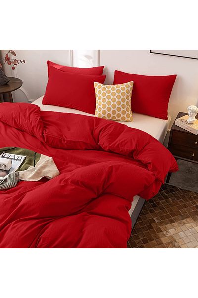 Five Store Duvet cover made of 100% ranforce cotton, density 120 g/sqm, Red, 140/210cm
