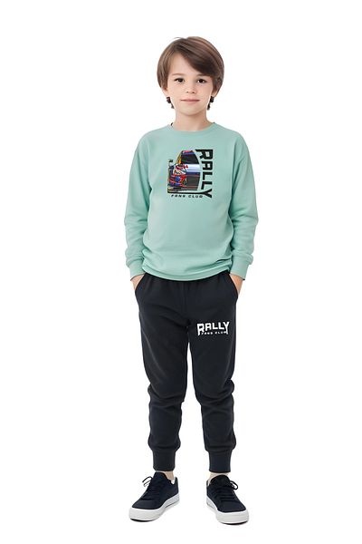 FYK KİDS Boy's Rally Printed Zero-Collar Religious Bottom-Top Set