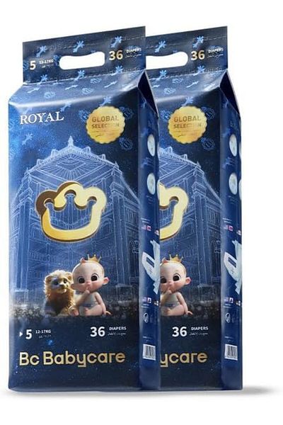 Bc Babycare Babycare Royal Baby Diapers, Size 5, 12-17 kg, 72 Pieces, Pack of 2