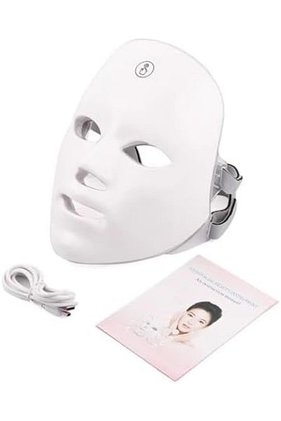 MACON KORAL Professional LED Facial Mask 7 Colors with USB Charging - Korean Skincare LED Facial Mask, Mas