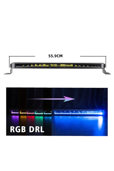 Space Offroad sis lambası 55,9 cm beyaz beyaz-sarı gündüz ledli 100w 12-36v adet / LASS360-1