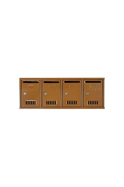 flores Module of 4 mailboxes, brown, 740 x 260 x 75 mm