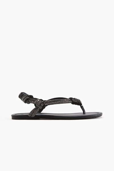 H&M Suni Elmas İşlemeli Sandalet