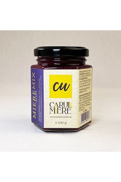 CARUL CU MIERE Honey with Blueberries, Bee Honey with Blueberries, 240g, MiereMix, Carul cu Miere