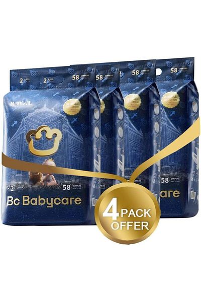 Bc Babycare Babycare Royal Baby Diapers, Size 2 (4-8 kg), Super Mega Pack, 232 Pieces