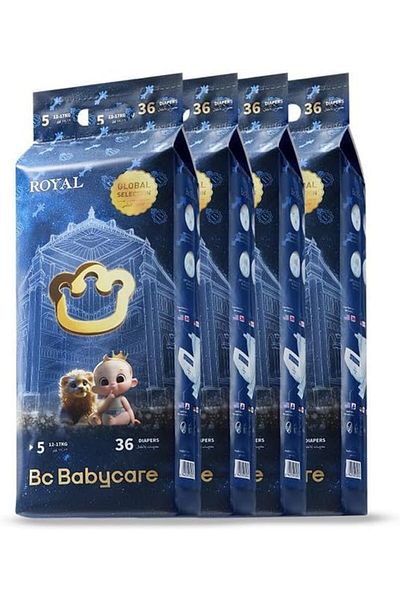 Bc Babycare Babycare Royal Baby Diapers, Size 5 12-17 kg, Super Mega Pack of 144 Pieces - 4 pack