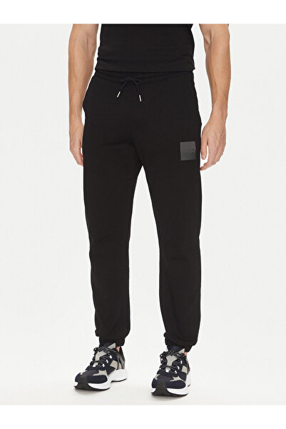 HUGO Erkek Rahat Kalıp Beli ve Paçası Lastikli %100 Pamuklu Siyah Pantolon 50542866-001