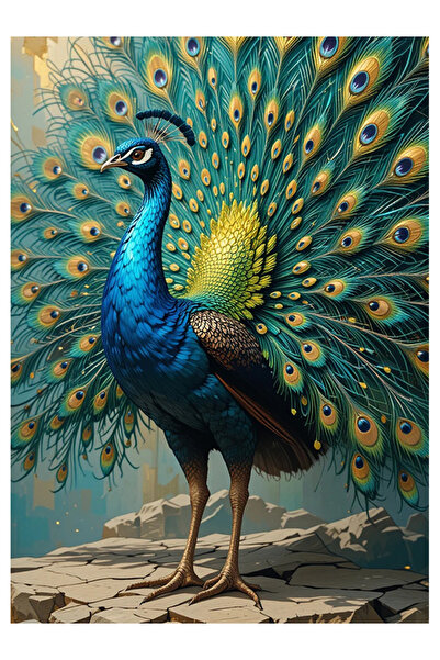 Bedeko Tavus Kuşu Ahşap Tablo