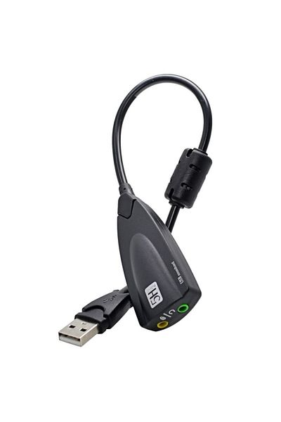 TECHSTAR ® 5HV2 Audio Adapter, USB 2.0, 2 x 3.5mm Audio Jack, Microphone, LineOut, Virtual Surround
