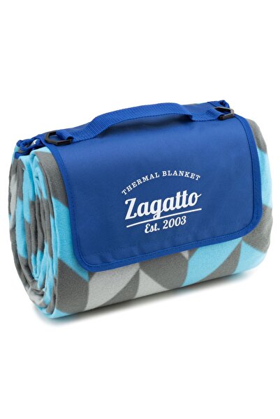 zagatto Κουβέρτα παραλίας/πικνίκ 200x200 cm, γκρι-μπλε, αδιάβροχη, άνετη, με ιμάντα μεταφοράς, ZG901