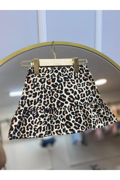 ArdenKids 4-9 Yaş Leopar Biker Taytlı Etek