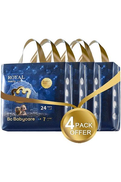 Bc Babycare Babycare Royal Baby Diaper Pants, Size 7 17kg+, Super Mega Pack, 96 Count