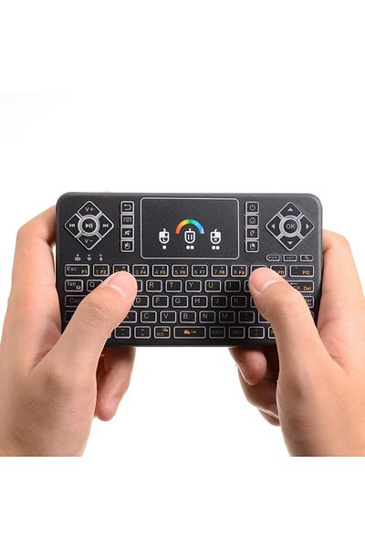 TECHSTAR Wireless keyboard Techstar® Q9 RGB lighting, QWERTY, Plug&Play, Tochpad, Keyboard, Mouse