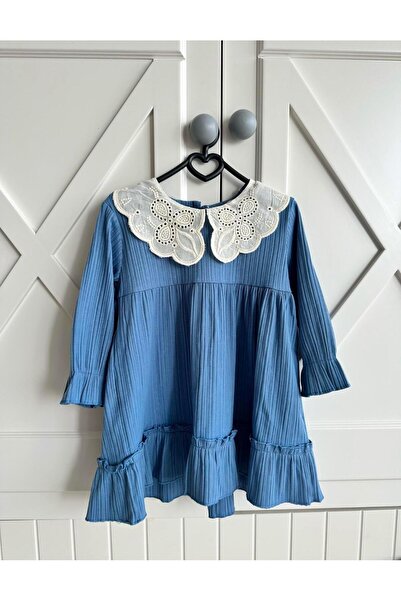 ArdenKids 2-7 Yaş İndigo Bebe Yaka Elbise